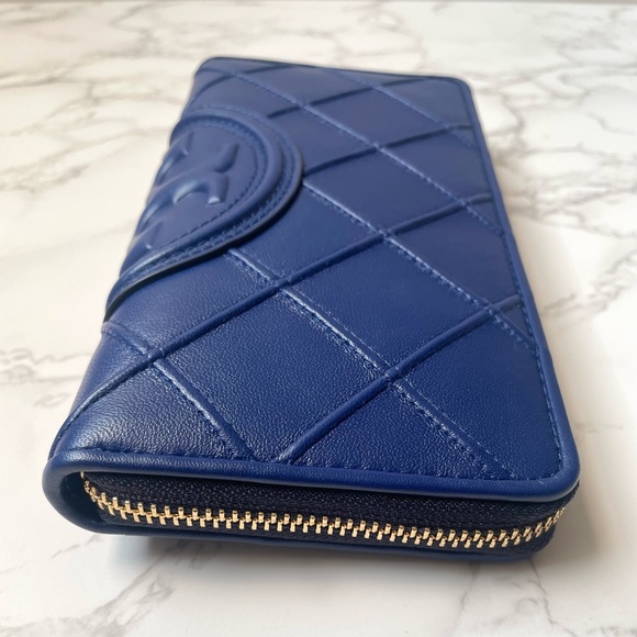 ❌SOLD❌ New Tory Burch Fleming Soft Continental Wallet Blue - Picture 7 of 11